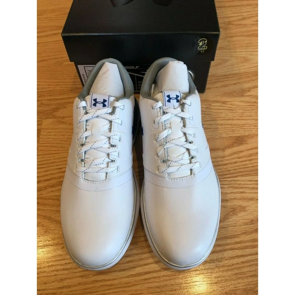 Under Armour Performance Spikeless Golf Shoes White/Blue Women's Size 5‎ 1297176 - Picture 4 of 6